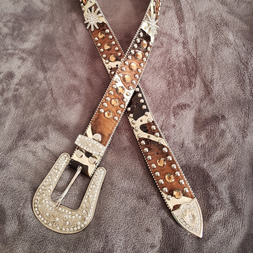 Blazin Roxx Cowprint Belt, size M